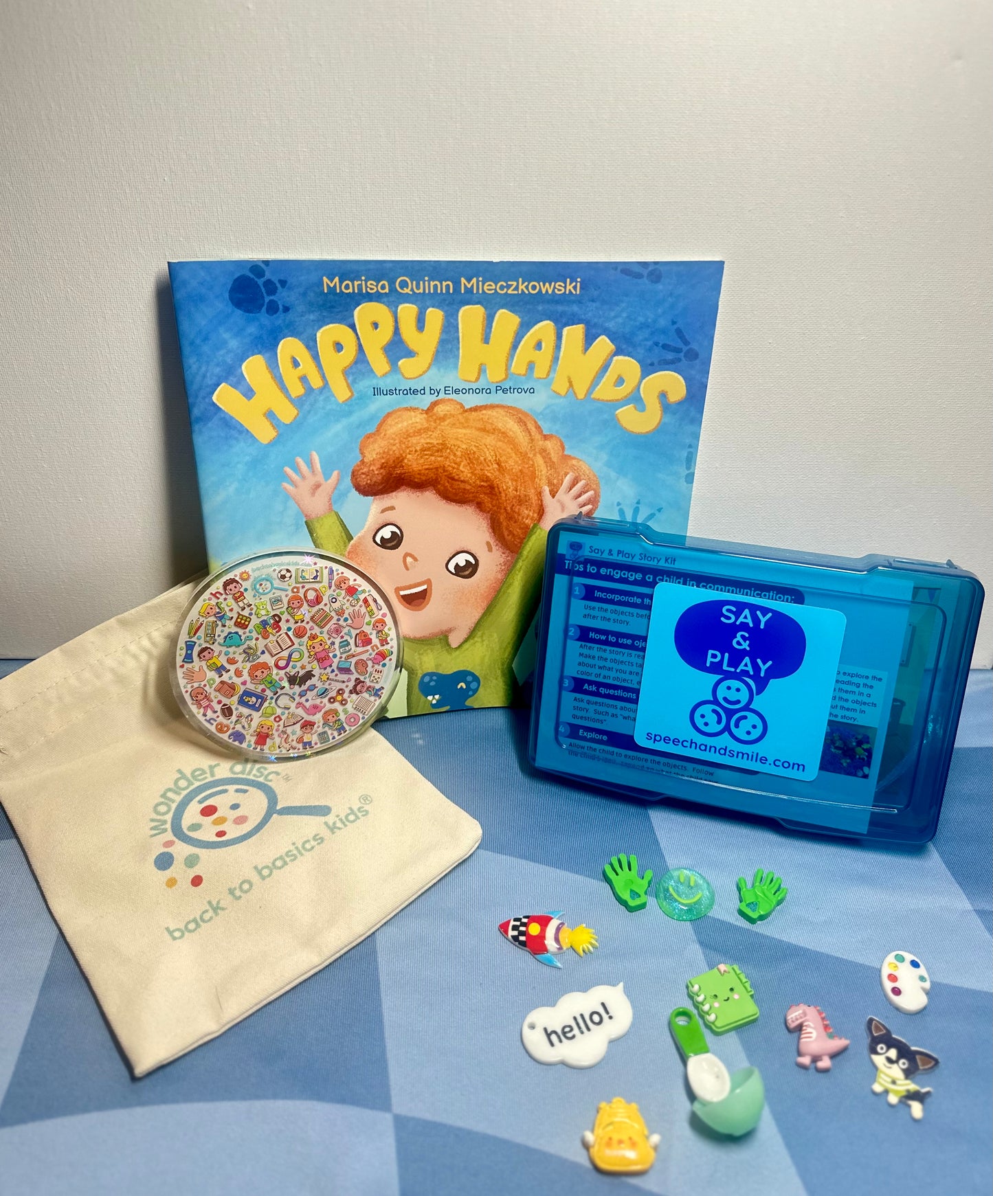 Happy Hands ASD Awareness Book & Speech Sensory Kit Bundle